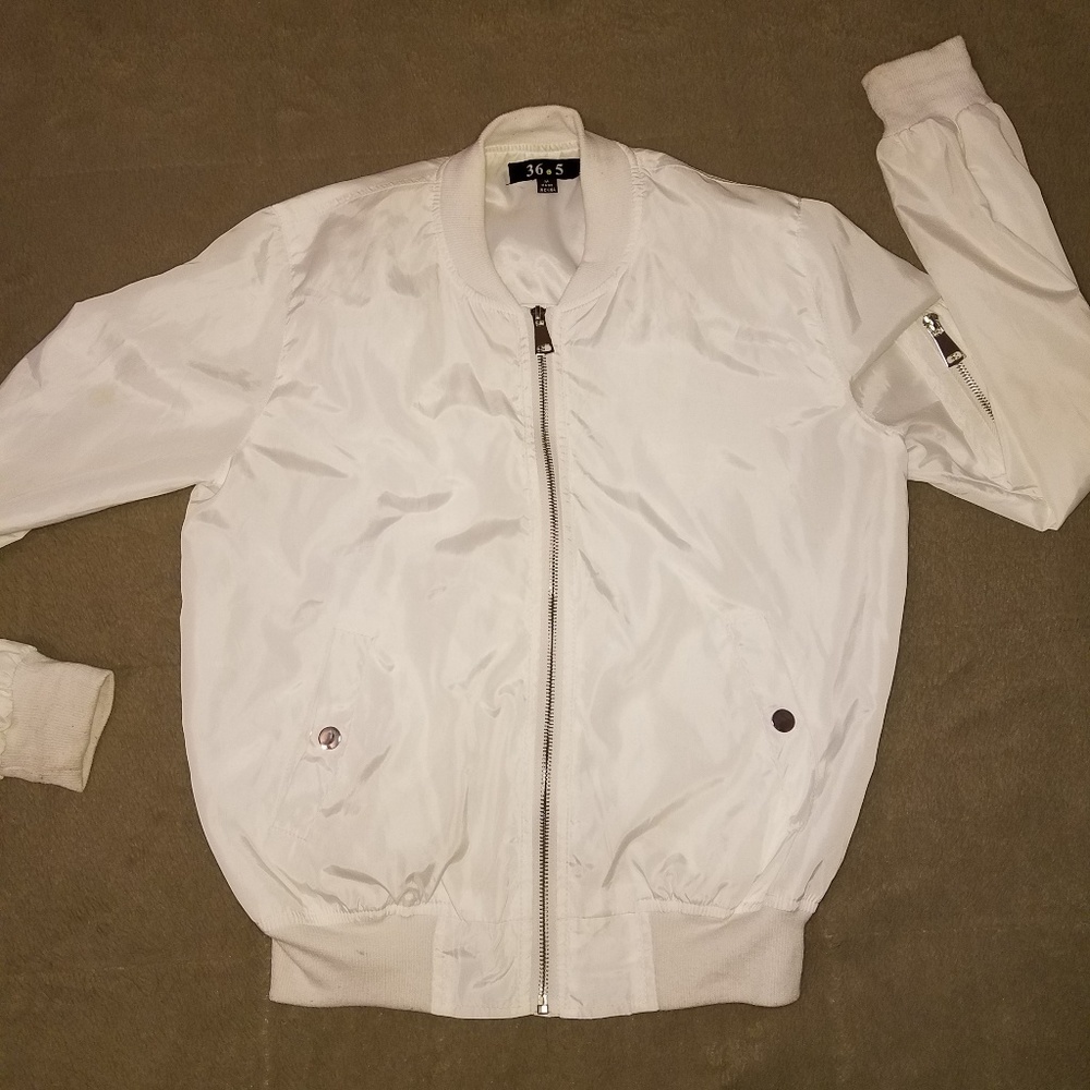 Women's White Bomber Jacket from 36 Point 5